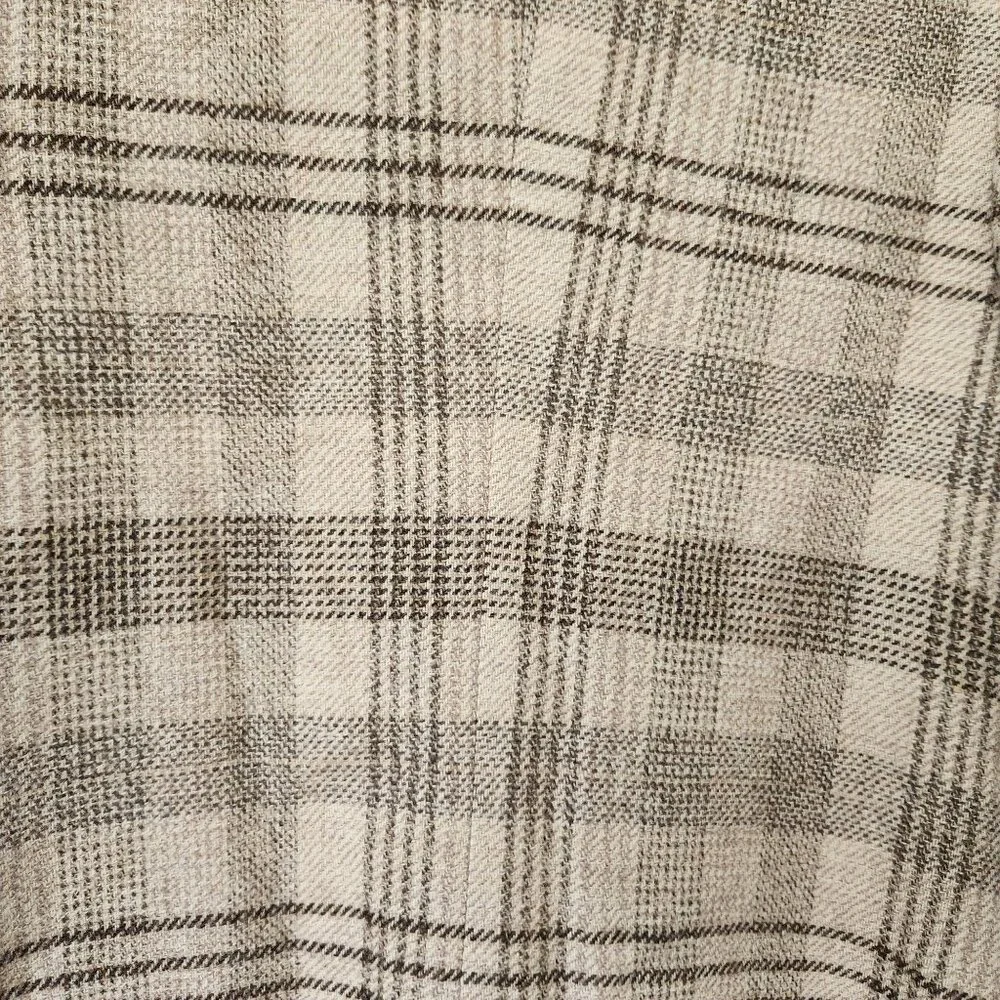 Austin Hill Beige Brown Plaid 100% Wool Blazer Jacket Preppy Winter Work Office - Picture 7 of 12